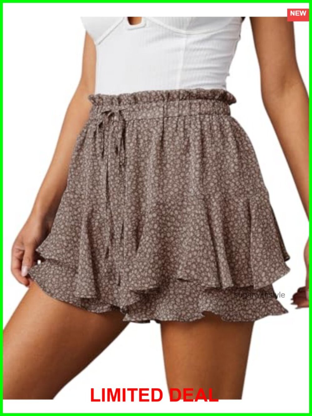Flowy Skorts for Women High Rise Ruffle Chiffon Active Shorts